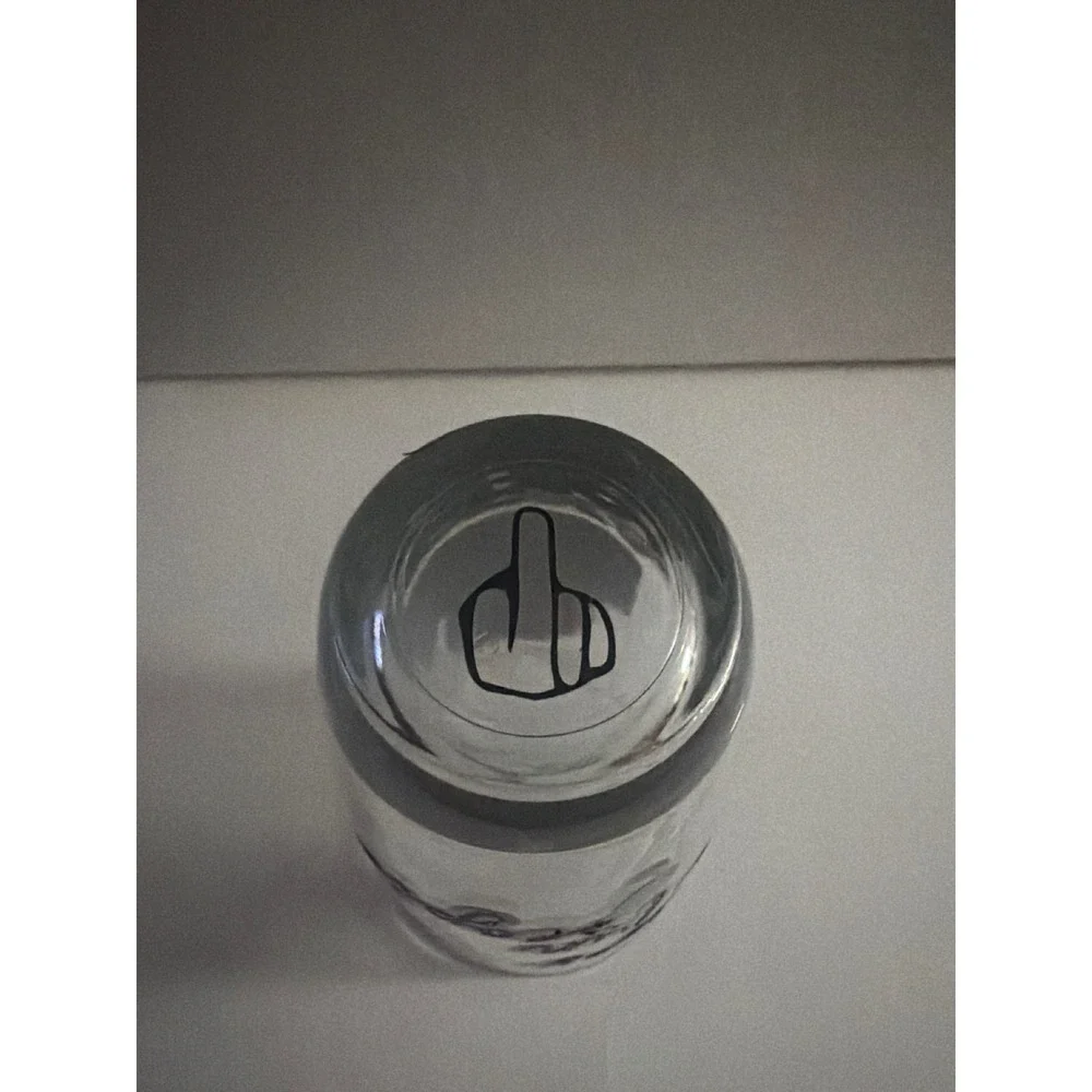 Novelty Vodka Highball Glass Happy For Fun People Middle Finger‎ Bottom Barware
